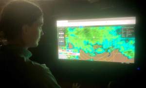 Monitoring the weather at Soaring Treetop Adventures zipline in Durango, Colorado